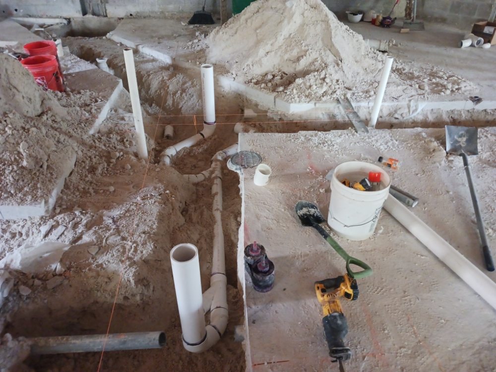 Drain and fixture rough-in