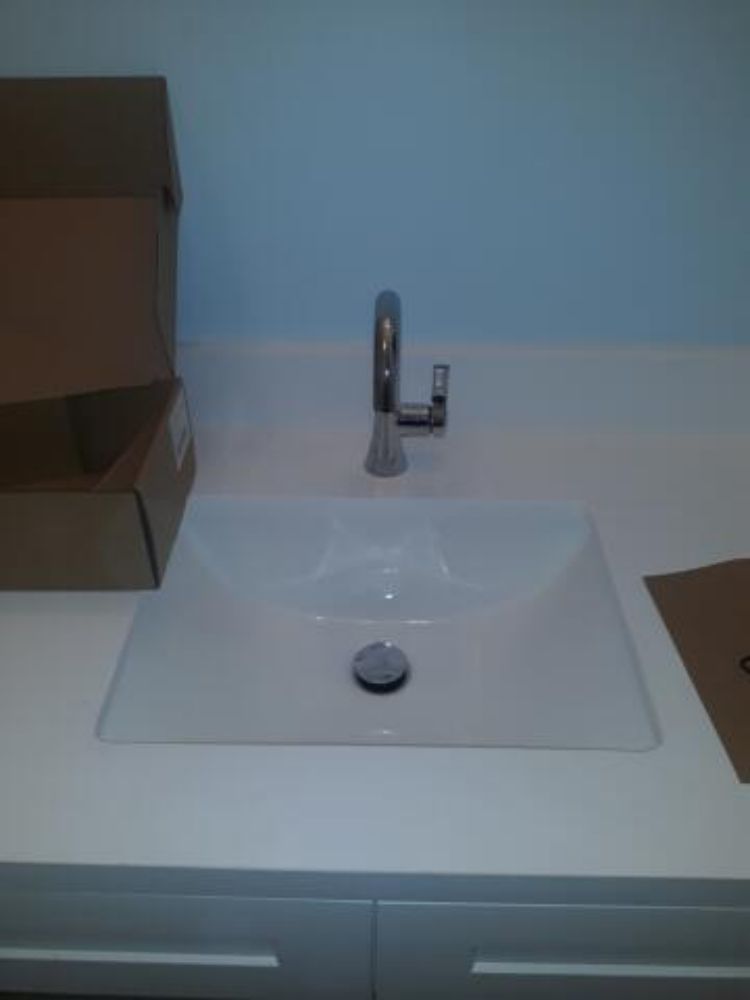 Bathroom faucet installation